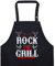 EXPRESS-STICKEREI Tablier cuisine homme rock: ROCK THE GRILL Ajustable avec poche, cadeau pour les amateurs de grillades