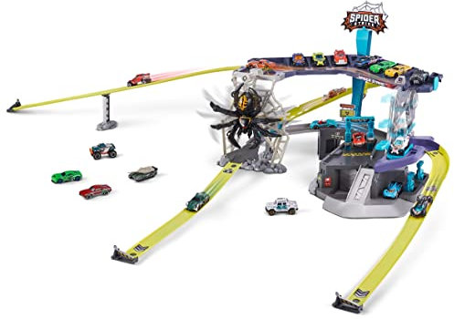 Metal Machines Spider Strike Playset, Diecast Cars Giant Race Track (Spider), Frustration Free Packaging (Brown Mail Box)