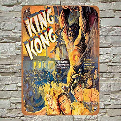 BIGYAK Blechschild aus dem Film 1933 King Kong, Vintage, Retro, Wanddekoration für Ladenmann, Höhle, Bar, Zuhause, Garage