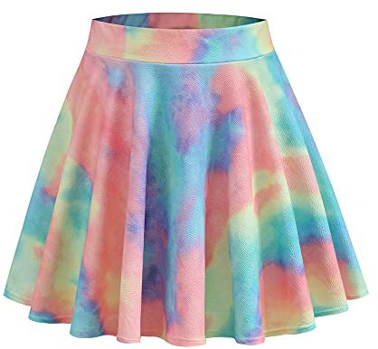 Daysskk Skaterrock Tennisrock Damen Bunt Basic Rock Damen Faltenrock Mini Rock Damen Sommer Kurz Sport Rock Damen Basic Rock Hohe Taille XL