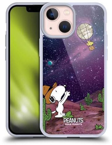 Head Case Designs Offizielle Peanuts Nebelfleck-Ballon Woodstock Snoopy Raumcowboy Soft Gel Handyhülle Hülle kompatibel mit Apple iPhone 13 Mini