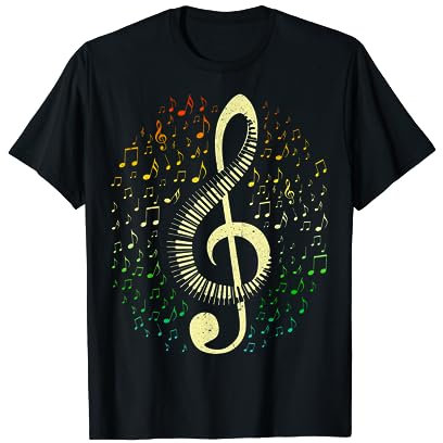 Treble Clef Keyboard Classical Music Notes Pianist Piano T-Shirt