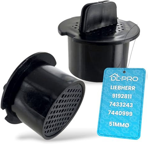 DL-pro Lot de 2 filtres à charbon actif ronds compatibles avec Liebherr 7433243 - 51 mm - Pour réfrigérateur à vin, réfrigérateur, congélateur