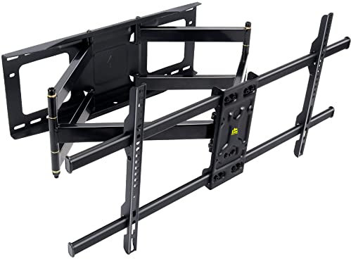 TV Wall Bracket Mount for 50-95 Inch TVs, Long Reach TV Wall Bracket with 765mm Extension, Double Arm Tilts Swivels & Extends TV Mount for Flat & Curved TVs, Load 75kg, VESA 800x400mm (800mmX400mm)