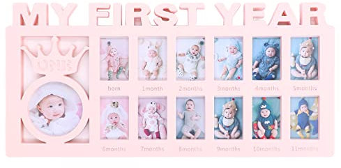 Baby Bilderrahmen Mein Erstes Jahr Erinnerung Babyparty Ersten Geburtstag Geschenke,plplaaoo Baby Bilderrahmen Mein Erstes Jahr, Fotomomente Für Mein Erstes Jahr, Bilderrahmen Für 12 Monate