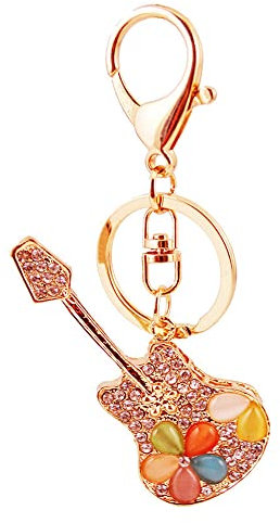 ARFUKA Schlüsselanhänger Gitarre Anhänger Schlüsselhalter Schlüsselringe Handtaschenanhänger Kristall Strass Taschenanhänger Autoschlüsselanhänger Keychain Geschenke für frauen und Männer