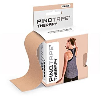 Pinotape Therapy Kinesiologisches Tape 5 cm x 5 m Baumwolle Light Beige Hautfarben 2er Pack