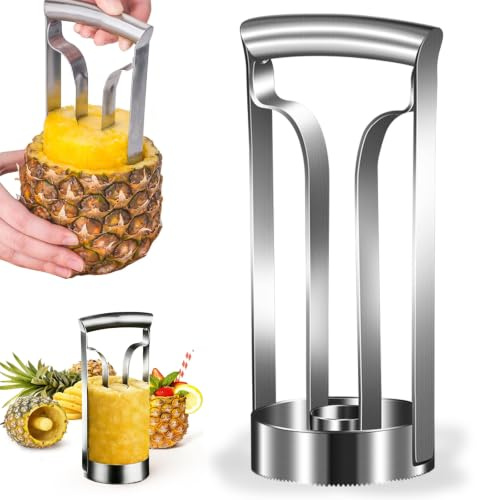 Norhogo rostfritt stål ananasskalare frukt skär ananas snabbt och kärnborttagning, med ergonomiskt handtag, skalare för köksmaskiner