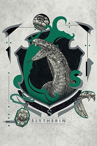 GB eye Harry Potter Slytherin Illustrative 61 x 91,5 cm / 24,2 x 35,8 Zoll Maxi-Poster – Gerollt geliefert – Kunstposter – Wandposter – Poster & Drucke | Harry Potter Merchandising