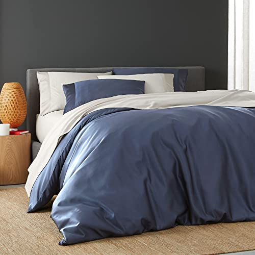 DOZ Duvet Cover Set, 100% Viscose derived from Bamboo, Organically Grown, Buttery Soft, Cooling Duvet Covers, High GSM, 1 Duvet Cover and 2 Pillowcases, 106x90 (Sapphire, King/Cal King)