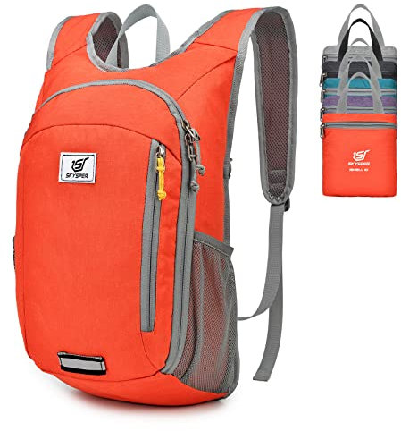 SKYSPER 10L Faltbarer Rucksack Ultraleicht Tagesrucksack Wasserfest Daypack Reiserucksack Wanderrucksack für Wandern Reisen Städtetrips