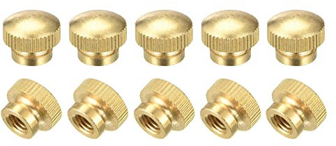 sourcing map 24 Stück Messing Rändelmuttern M6x1mm Runde Stufenknöpfe Befestigungselemente für 3D Drucker Elektronische Geräte