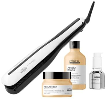 SteamPod 3 - Lisseur Vapeur Professionnel 2-en-1 : Lissage & Wavy, Outil + Soin Lissant Concentré + Routine Absolut Repair, L'Oréal Professionnel