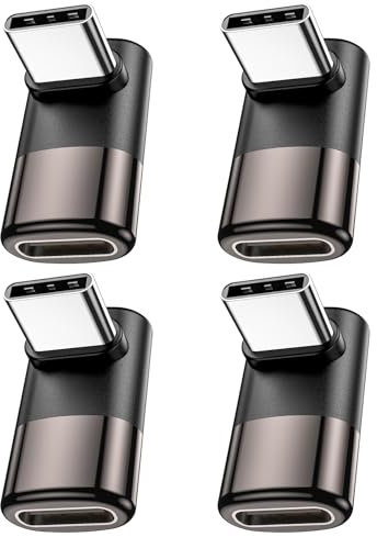 MOGOOD USB C 90 Grados Adaptador C Macho a C Hembra USB C Extender Adaptador Tipo-C de transmisión de Datos PD100W de Carga rápida y 8K@60Hz de Paso de vídeo para Accesorios de la Cubierta de Vapor