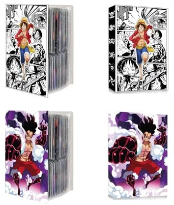 One-Piece Álbum Carta Colección Tarjetas Carpeta Tarjetas Álbum Transparente Libro de Tarjetas Coleccionables Funda con 30 Páginas, Capacidad para 240 Tarjetas