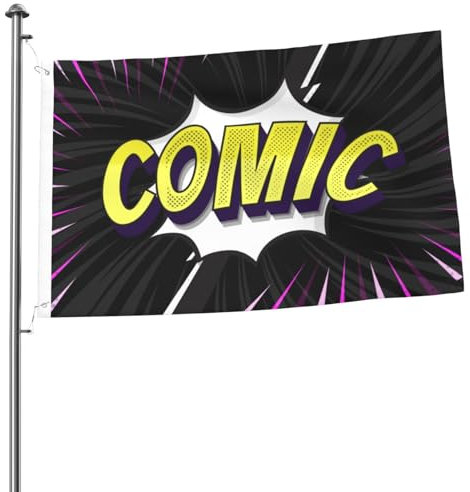Banner Comic Gartenfahne Draußen Premium Flagge Verblassen Beständig Parade Flag Für Hauswanddekoration, Garten, Balkon, 90X150Cm
