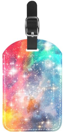 FVQL Gepäckanhänger, strapazierfähiges Rucksack-Koffer-Etikett, Ausweishalter, Taschenanhänger, Sternen-Universum, 1 Stück