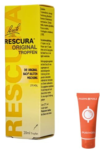 Bach Original RESCURA Tropfen (ehemals Rescue) - Bachblüten-Mischung für Innere Ruhe I stressige Situationen I Entspannung I Spar-Set plus Pharma Perle give-away (1x 20 ml)