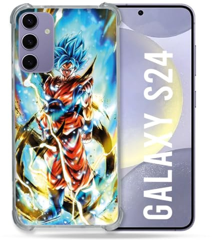 Cokitec Verstärkte Schutzhülle für Samsung Galaxy S24, Manga, Dragon Ball Sangoku, Weiß