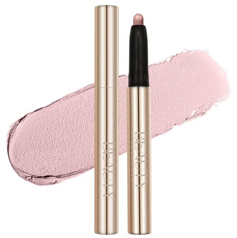 Beauty Searcher Ombre à paupières en bâton Ombre à paupières mate et scintillante Crayon Ombre à paupières crémeux pigmenté et imperméable Stylo éclaircissant pour les yeux (#02 ROSE MATTE)