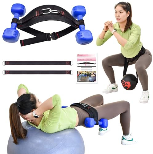 Hip Thrust Gürtel, Einfach zu bedienen mit Hanteln, Schwer, Kettlebells, Booty Belt für Hip Thrust, Dip Gürtel, Klimmzuggürtel, Gewichtheben Squat Widerstand für Fitnessstudio, Home Workouts (A)