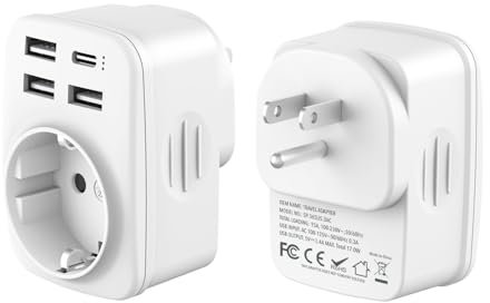 Carehabi Adaptateur Prise USA, Adaptateur France vers USA avec 3 USB-A et 1 USB-C, Adaptateur Prise Americaine, Adaptateur Voyage pour USA Canada Américaine Mexique Thailande, Adaptateur Type B