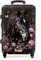 NoBoringSuitcases.com Kinderkoffer, Kinderkoffer Mädchen, Koffer Groß, TSA, Reisekoffer, Kinder Koffer Mädchen, Koffer 20kg Gepäck, Koffer Mittelgroß (Pferdekopf, Blumen - Schwarz, 67 cm - 72 L)