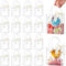 CLUEWR 50 Stück Klare Geschenktüten mit Griffen, 15 x 13 x 7 CM Durchsichtige Geschenktasche, Transparente Geschenk Verpackung für Hochzeit, Party, Boutique