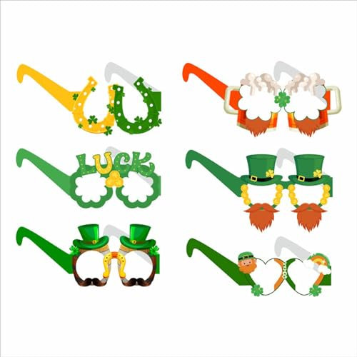 6 PC Oktoberfest Partybrille, Lustig Papier Brillen(Bier Brezel Wurst), Fotorequisiten für Kinder Erwachsene Damen Herren, Bayrisch Wiesn Kostüm Dekoration Oktoberfest Party Deko