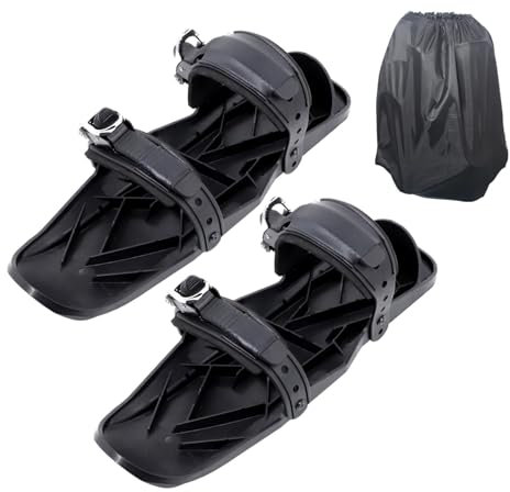 Schneeschuhe, kurze Skier | Schlittschuhe, leichte rutschfeste Skiwerkzeuge, verstellbares Ski-Zubehör mit Tragetasche, multifunktionaler kompakter Schneeschuhe für Männer Frauen Reisen d