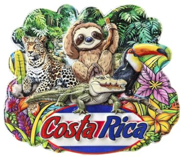 Costa Rica, 3D-Kühlschrankmagnet, Motiv: Wildtiere, Souvenir, Geschenk, Kunstharz, handgefertigt, Costa Rica, Kühlschrankmagnet, Heim- und Küchendekorationskollektion