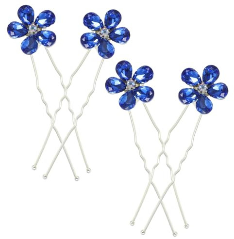 DRESSOOS 4stücke U-förmige Haarnadeln Mit Strasssteinen Braut Haarschmuck Für Hochzeiten Elegante Haarspangen Für Frauen Für Verschiedene Frisuren Und Anlässe