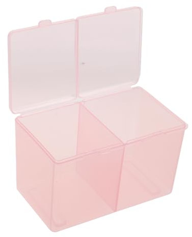 minkissy Manicure Tool Box with Dual Compartment Design for Nail Art Supplies Cotton Pads Polish Remover Pad Organizer Nail Kit Storage Pink