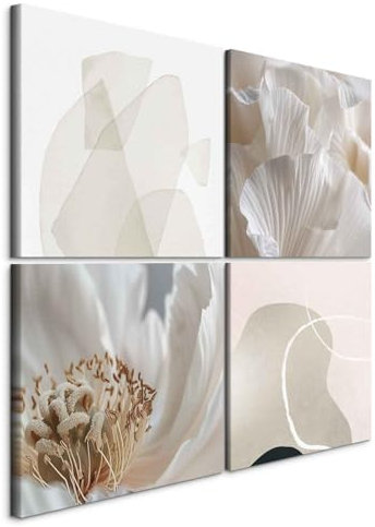 murando - Ensemble de 4 tableaux d'art décoratif 60x60 cm - Impression sur toile décoration murale peinture maison salon chambre - Minimalisme inspiré de la nature b-C-10468-b-a