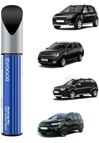 EVOOOR (676) Noir Nacre/Perlmutt-Schwarz Metallic Autolack Nachbesserung für Dacia, Kratzer Reparatur für Auto, Schnelle & Einfache Lösung zur Reparatur
