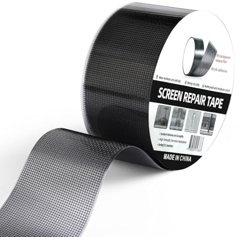 MLEJU Cinta Reparadora de Mosquitera 10 cm x 6 m (Extra Ancha y Larga), Gran tamaño Cinta Adhesiva Mosquitera de Fibra de Vidrio, Reparación Fácil sin Herramientas, Autoadhesiva Resistente -Negro