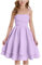 Fille Robe Bustier D'Été Vêtements Solid Chic Robe Élégant A-Ligne Robes sans Manches Vêtement Décontracté Funky Habillement Mi-Longue Hauts Outlet France Violet, 10-11 Ans