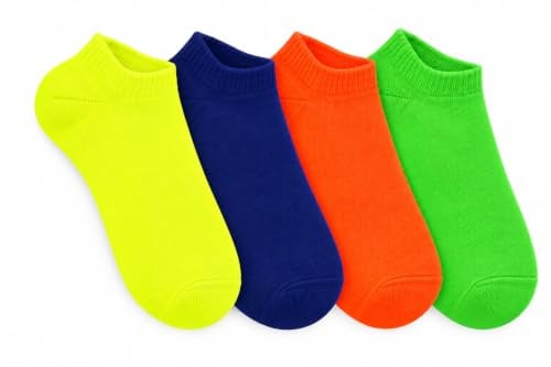 GX GARGIX CALZINI FANTASMINI UOMO DONNA ALLA CAVIGLIA IN COTONE COLORATI FLUO DAL 35 AL 46 (IT, Numero, 35, 40, Regular, Regular, 12 PAIA FLUO)