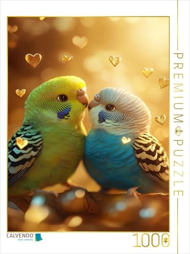 Puzzle · Zwei verliebte Wellensittiche | 1000 Teile · Lege-Größe 64 × 48 cm · CALVENDO Puzzle