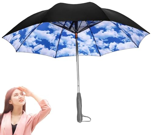 Genérico Paraguas Con Ventilador - Paraguas De Viaje 3 En 1 Con Ventilador Y Señor | Sombrilla De Enfriamiento Protección UV | Abanico Refrigeración Con Nebulizador Para Pesca, Golf, Terraza, Y Viaje