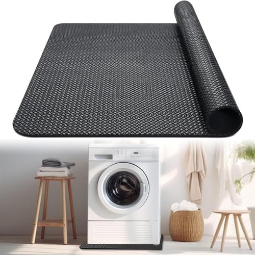 Waschmaschinen Matte,60 X 60 CM Antirutschmatte Waschmaschine,Dicke Rutschfeste Gummimatte,Silikon Kühlschrankmatten,Leichtgewichtig Wasserdicht Bodenmatte Kühlschrank für Trockner und Innenbereich