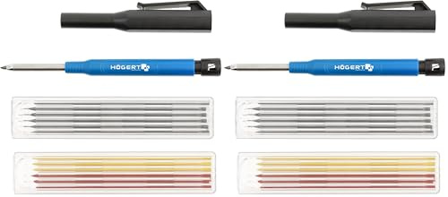 Högert Technik - Porte-mine | Porte-mine Grip | Crayon automatique | 6 plumes d'écriture HB (Lot de 2)