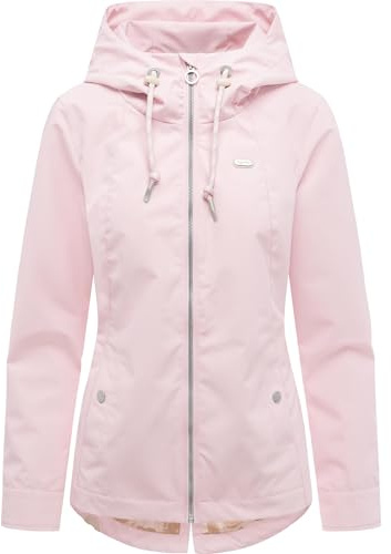 Ragwear Damen wasserdichte leichte Übergangsjacke kurze Jacke mit Kapuze Monadde Marshmallow Gr. S