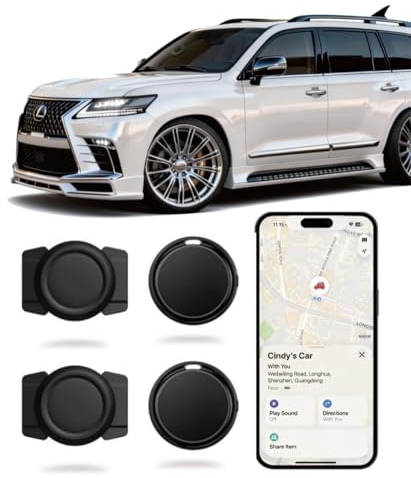 (2er-Set) GPS Tracker für Auto für iPhone, kompatibel mit Apple „Wo ist?“, ohne ABO, magnetischer Bluetooth Tracker für Auto, Fahrrad, Motorrad, Wohnmobil
