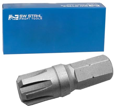 SW STAHL Schraubendrehbit, 3/8, RB-Profil, 13 04425K13 | Ribe Innenkeilprofil Bit aus Chrom-Vanadium, 30 mm Kurzprofil, ideal fuer Ratsche und spezifische Schraubverbindungen