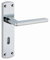Leon Door Handle Lever On Backplate -Lock Set - Polished Chrome