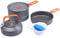 Fire-Maple Kit de Casserole Camping, Cookware Kit Batterie de Cuisine Ustensiles Bouilloire, Bols en Éponge pour Randonnée en Plein Air, Popote Bivouac Orange