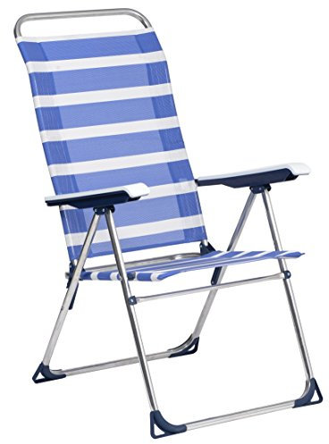 Alco Manufakturen 4705 alf-1556 Liegestuhl, 96.5 x 63.5 x 12 cm, blau und weiß