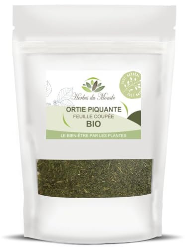 Herbes du Monde - Tisane Ortie Piquante BIO - Feuille Coupée Urtica Doica - Infusion Organic Détox - Soulage Maux d'Estomac Combat Probléme de Peau - 1 sachet de 30g Certifiée AB