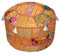 Bezug von Aakriti Gallery für Fußhocker und Sitzkissen im indischen Design, dekorativer Bezug aus Baumwolle, 56 x 35 cm Orange